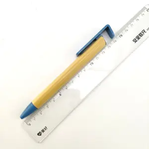 Custom Gift Pen Environmental Protection Wheat Straw Material Ballpoint Pen Bamboo Mobile Phone Holder Pen