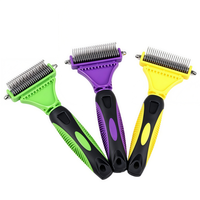 Accessoires pour animaux Chien Produits de toilettage éliminateur de poils d'animaux chat Brosse peigne double face pour chien