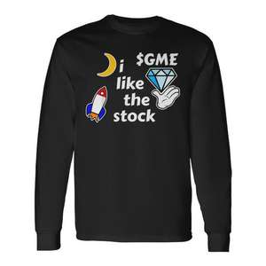J'aime le t-shirt à manches longues Stock Rocket To Moon GME Hold Diamonds In Hand - Product Image 1