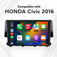 Reproductor de DVD para Honda Civic 2016, Pantalla con Carplay Inalámbrico, Bluetooth, Navegación GPS, Sistema Multimedia Estéreo, Pantalla Táctil para el Tablero