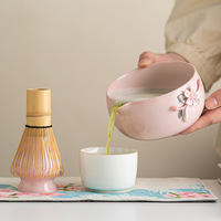 Coffret Cadeau d'Outils Essentiels pour le Matcha Japonais, Kit Complet 6 Pièces en Céramique et Porcelaine, Bol à Bec Verseur, Ensemble de Thé Matcha Écologique – Vente Flash