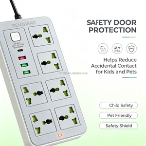 <span class=keywords><strong>Prolunga</strong></span> Elettrica Universale OEM Personalizzata a 6 Prese con <span class=keywords><strong>3</strong></span> <span class=keywords><strong>USB</strong></span>-A e 1 Type-C, Montabile a Parete - Product Image 3