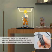 Boîte de présentation moderne en acrylique transparent avec éclairage LED, écologique et anti-poussière, pour objets de collection et figurines d'action