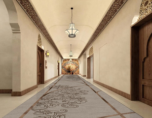 Tapis en nylon imprimé à poils coupés, coupe traditionnelle, confortable, fabriqué à la machine, ignifuge, anti-salissure, antibactérien, antidérapant, 4m - Product Image 3