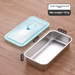 Wholesale 1 or 2 Compartments Food <b>Storage</b> <b>Containers</b> Stainless Steel Snack with Lids for Adults & Kids - Product Image 6