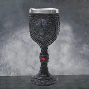 Copa de resina Medieval personalizada MAA32 3D cabeza de Lobo negro taza de resina películas SERIE DE TV mismo estilo <span class=keywords><strong>whisky</strong></span> copa de vino - Product Image 5
