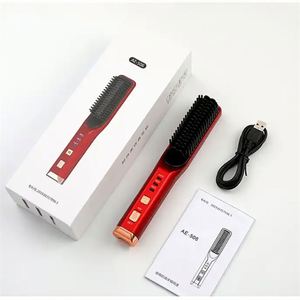 Alisador de Peine caliente portátil profesional, peine rizador inalámbrico, cepillo alisador de pelo recargable por USB con mango de plástico - Product Image 6