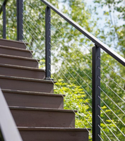 Garde-corps modulaire en câble d'acier inoxydable à faible coût pour terrasse extérieure, balcon, balustrade, escalier, clôture de jardin