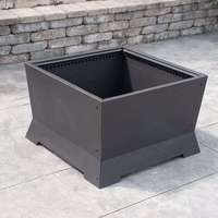 Brasero en fer robuste de style moderne avec vue sur le feu pour patio extérieur, jardin et camping