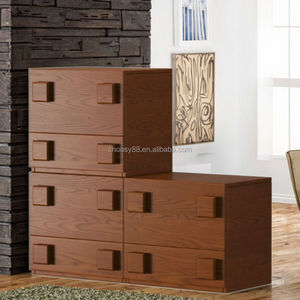 Meuble de rangement mural moderne de style mid-century en bois massif, simple et créatif, pour salon, chambre à coucher, combinaison de rangement au sol, seau, hôtel - Product Image 5