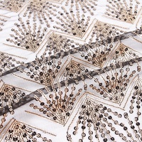 Tissu de luxe multicolore à carreaux, maille brodée 100% Nylon, paillettes en dentelle lourde, tissu Simple, vente populaire