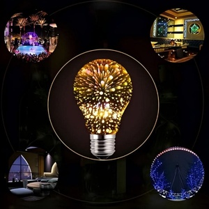Bombilla de Luz Nocturna RGB de Cristal con Diseño de Fuegos Artificiales A60 - Product Image 6