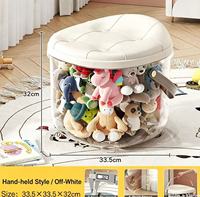 Siège de rangement rembourré de qualité supérieure, tabouret transparent pour organiser les articles ménagers et les jouets des enfants