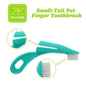 Nunbellpets Salud Dental Oral Cepillo de dientes para mascotas Cerdas de nailon triples de tres lados Cepillo de limpieza de dientes de perro y gato Hecho de poliéster - Product Image 4