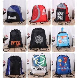 ColorBlocked Polyester Drawstring Bag <b>for</b> Fitness Gear with Mesh Design and Customized Advertisement Printing - Product Image 2