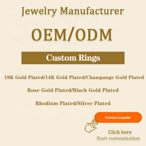 Anello Personalizzato OEM ODM Placcato Oro Rosa 18k 14k <span class=keywords><strong>Nero</strong></span> Rodio <span class=keywords><strong>Argento</strong></span> 925 Oro Massiccio Rame Acciaio Inossidabile - Product Image 3