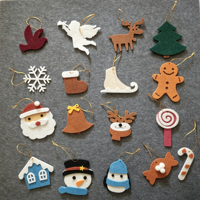 Offre Spéciale : Ensemble d'ornements en feutre pour Noël – Décorations suspendues, cadeau de Noël, adorables ornements en feutre pour enfants, décorations d'arbre en gros