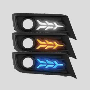 ชุดติดตั้งไฟตัดหมอกหน้าแบบไหลสามสี สไตล์เครื่องบิน พร้อมไฟเดย์ไลท์ LED สำหรับ Citroen C4 ปี 2012-2016 - Product Image 1