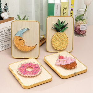 New Eco-Friendly DIY Nail Wrapping Painting Material Creative Desktop Ornaments for Couples Handmade Wooden Board Home Decor