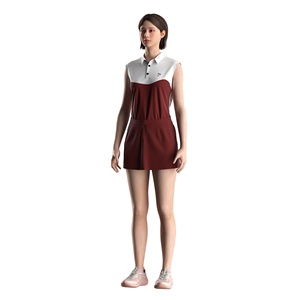 <span class=keywords><strong>Polo</strong></span> <span class=keywords><strong>sans</strong></span> manches pour femmes avec col bleu marine, respirant et séchage rapide, tenue décontractée quotidienne pour la pratique du tennis - Product Image 2