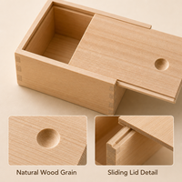 Boîte cadeau en bois massif avec couvercle coulissant pour emballage personnalisé et présentation de produits (vente en gros)