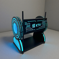 Station DJ LED Cyberpunk avec logo personnalisé, table DJ éclairée pour boîte de nuit, style technologique, cabine DJ RGB, miroir infini, bureau DJ pour bar, club