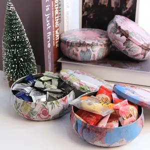 JYB benutzer definierte zwei Stück Lebensmittel qualität Metall runde Schüssel Form 8//36OZ Weihnachts dose Box für Geschenk Süßigkeiten Keks paket
