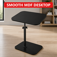 Table d'appoint portable pour ordinateur portable, réglable en hauteur, plateau en MDF, base en métal, pour canapé, bureau à domicile, bureau debout