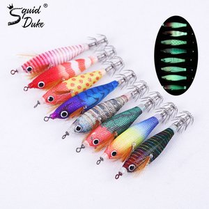 SquidDuke TOTO luminoso <span class=keywords><strong>EGI</strong></span> calamar jig señuelo madera Camarón sepia pulpo resplandor calamar señuelo de pesca - Product Image 1