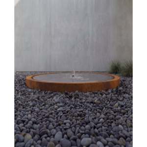 Fuente Redonda de Acero Corten con Acabado Espejo, Decoración de Jardín para Exteriores, 60, 80, 100, 120 cm - Product Image 2