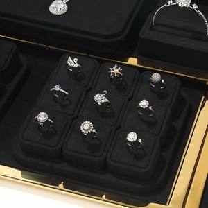 DIGU [Envío en 7 Días, MOQ: 1 Pieza] Expositor de Joyería de Microfibra Negra con Anillo, Accesorios de Exhibición para Mostrador de Tienda Minorista - Product Image 2