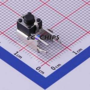 UK-B0209-2G50-AQ25Y Tactile Switch Bent Lead Through Hole,6x6mm Single Pole Single Throw Round Button 2.5N Right Angle Insert - Product Image 1