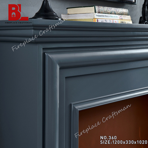 [ Direttamente dalla Fabbrica ] Caminetto Elettrico Moderno Grigio con Fiamma LED Effetto Legna e Cornice Decorativa in Resina - Product Image 4