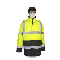 Veste de sécurité routière haute visibilité avec logo personnalisé, capuche amovible, coupe-vent, uniforme de chantier, veste longue