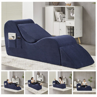 Chaise longue ergonomique de yoga en gros pour l'intérieur avec poche latérale, coussin lombaire pour étirements, relaxation et exercices