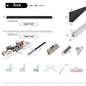 Kit de Herrajes para Puerta Corredera Invisible y Silenciosa, Sistema de Riel para Puerta Oculta de Aleación de Aluminio de Alta Resistencia - Product Image 3
