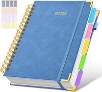 Carnet de planification personnalisé en cuir PU avec 5 intercalaires amovibles en PVC, marquage à chaud doré, couverture rigide et spirale en tissu