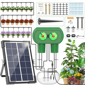 Minuterie automatique solaire Arrosage des plantes Auto Dispositifs pour les plantes sur le balcon extérieur Lit le système d'irrigation goutte à goutte vert pour la maison - Product Image 1