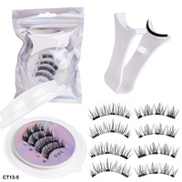 2 Paires de Cils Magnétiques Set Faux Cils Magnétiques Longs Naturels avec Aimants Kit Pince à Épiler Sans Colle Nécessaire Extension Maquillage