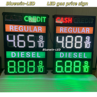 Letrero LED Impermeable IP65 para Precios de Gasolina, Letrero LED de Precio de Combustible con Alternancia Automática entre Efectivo/Crédito para Gasolineras de EE. UU.