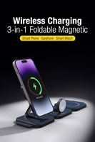 Nouveauté : Chargeur sans fil magnétique pliable 3 en 1 portable, fabriqué en usine, avec PD 3.0 et protection OTP pour une charge rapide