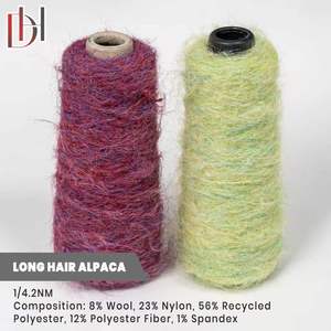 Fil d'alpaga à poils longs 1/4.2NM, 8% <span class=keywords><strong>laine</strong></span> mélangée à du polyester recyclé, moelleux et brossé, fantaisie - Product Image 6