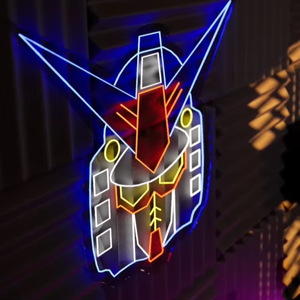 Lámpara LED de Personaje de Anime Cailemeng, Robot de Combate, Decoración de Pared para Cuarto de Juegos Infantil, <span class=keywords><strong>Manga</strong></span>, Luz Nocturna, Traje Mecánico, Letrero de Neón, IP65 - Product Image 2