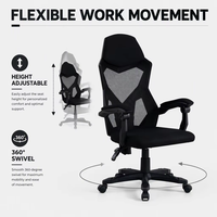 Chaise de bureau en maille synthétique, couleur noire, Style moderne, livraison gratuite, offre spéciale