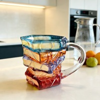 Tasse à café en forme de livre, isolante, au design moderne et épuré, peinte à la main, pour la maison, idéale pour l'export.