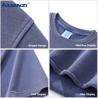 Camiseta de Manga Corta Kuenzi de Alta Calidad, Lavada, Estilo Hot Girl, 280GSM, 100% Algodón, Ajustada, Estilo Americano, para Mujer