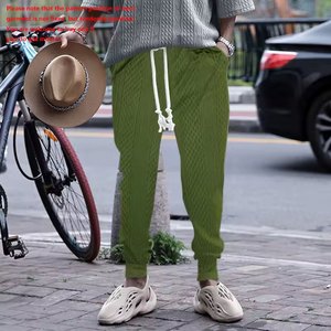 Pantalones casuales de primavera y otoño para hombre, estilo americano juvenil, deportivos y de ocio, de secado rápido, color sólido, con cordón ajustable. - Product Image 5