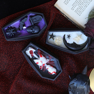 Bougie parfumée en forme de cercueil de crâne d'Halloween, bougie d'ambiance effrayante pour maison hantée et décoration intérieure - Product Image 5