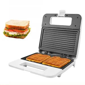 Mesin pembuat Sandwich listrik, pembuat wafel Panini anti lengket, mesin Oven kue gelembung telur, Pemanggang roti, Sarapan, 750W 220V, colokan EU