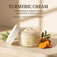 Crème pour le visage à la curcumine, à l'acide hyaluronique et à la vitamine C avec logo personnalisé, soin naturel de la peau, blanchissant, hydratant, centella asiatica, aloe vera
